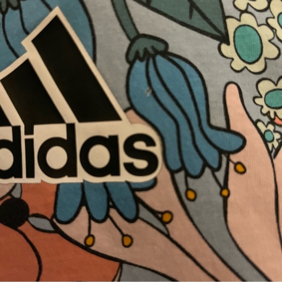 Adidas Floral Print Cropped Tee - Picture 3 of 3